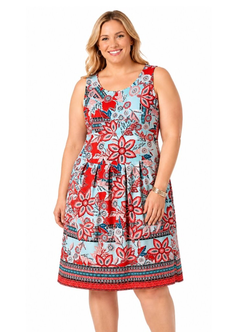 J.Jill Floral Paisley Border Print Sleeveless Dress Size 2X NWOT